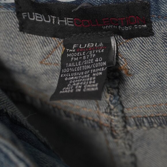 VINTAGE 90's FUBU JEANS Embroidered MENS 1990's FUBU CLASSIC PANTS BAGGY - Picture 12 of 16